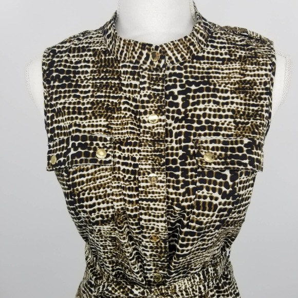 Calvin Klein Button Down Safari Sheath Dress - Picture 3 of 8